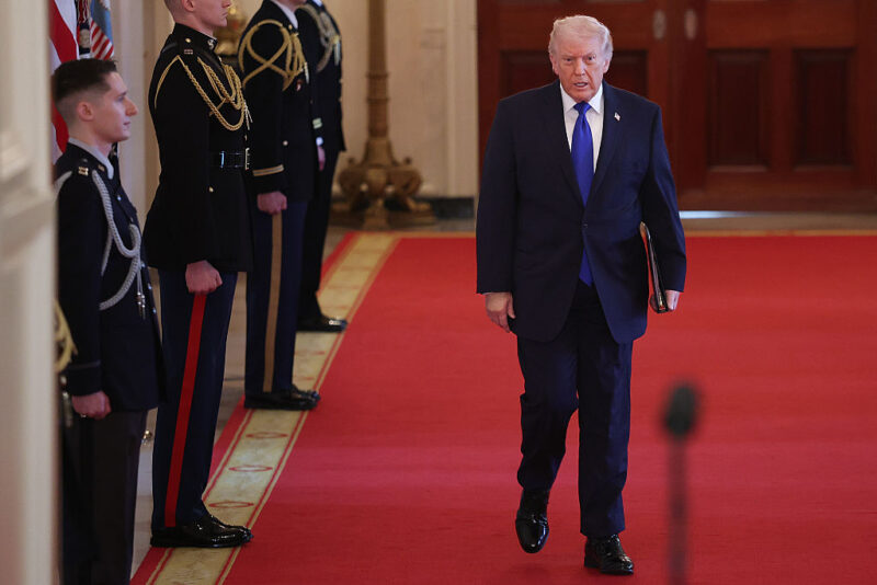‘Oh, That Was Close’: Trump’s Agent Stumbles on the Carpet, Turning His Exit Into a Chaotic Scene and Nearly Taking the President Down With Him