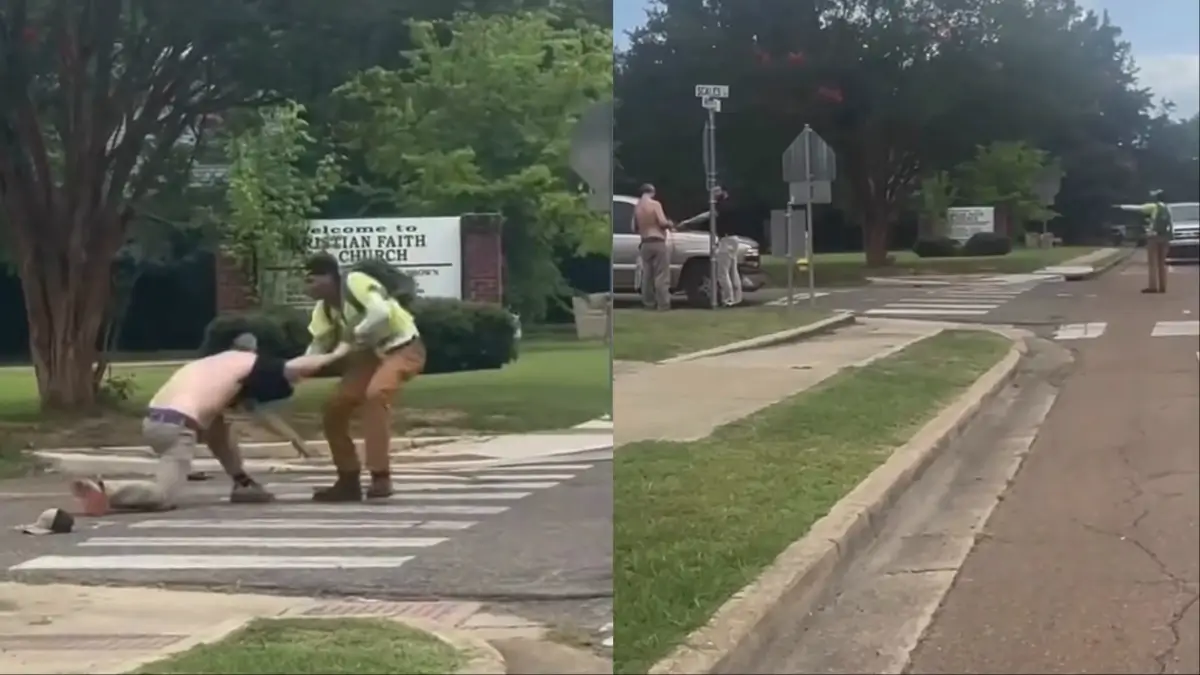 ‘Keep Your Hands to Yourself’: Black Road Worker Squares Up Against Impatient White Driver in Wild Drag-Out Fight, Then Gets Right Back to Work